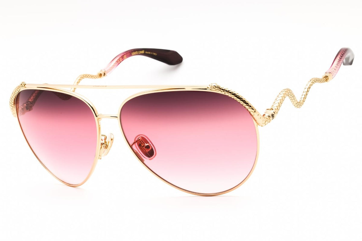 Roberto Cavalli SRC090M 300K Sunglasses Gold Aviator Frame, Pink Lenses Roberto Cavalli Gold Aviator Sunglasses for Women for sale  main image 4