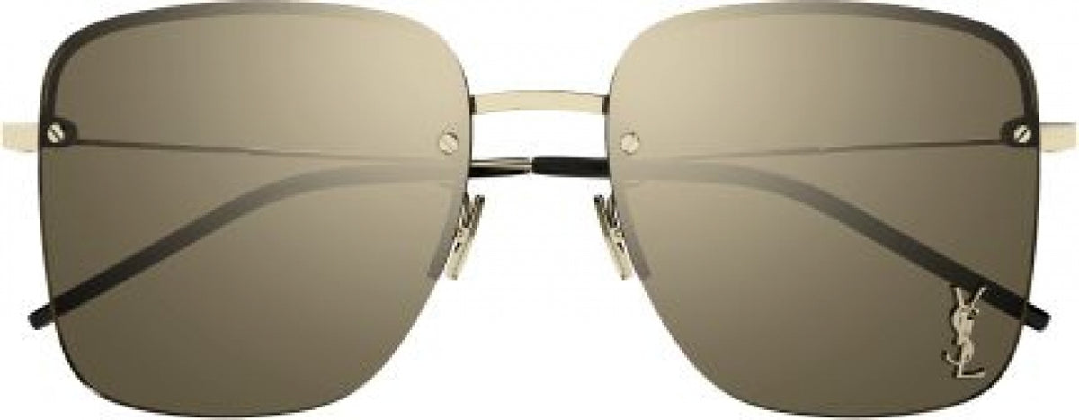 Saint Laurent Gold Aviator Sunglasses with Brown Gradient Lenses Saint Laurent Classic 11 Monochromatic Aviator Sunglasses  main image 4