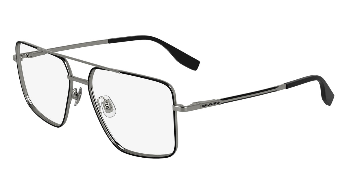 Karl Lagerfeld Silver Transparent Sunglasses with Black Lenses Kits.com -- Karl Lagerfeld KL6137 main image 2
