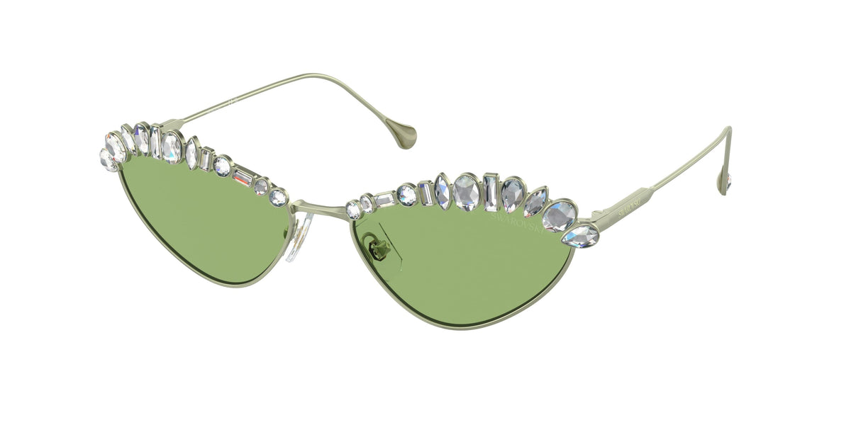 Swarovski SK 7009 40016G SIlver Metal Cat-Eye Sunglasses Silver Mirror Lens Swarovski SK7009 M (55 - 17) with Gold lenses and Gold frame  main image 4