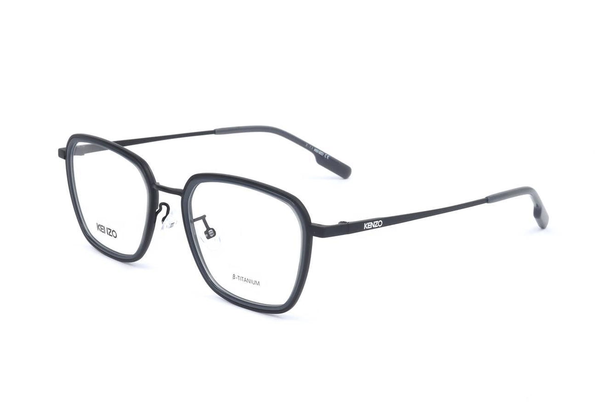 メガネ Kenzo Eyeglass Frame KZ50189U Gold Black Square Luxe Kenzo KZ50189U 032 Gold Rimless Black Half-Rim Square