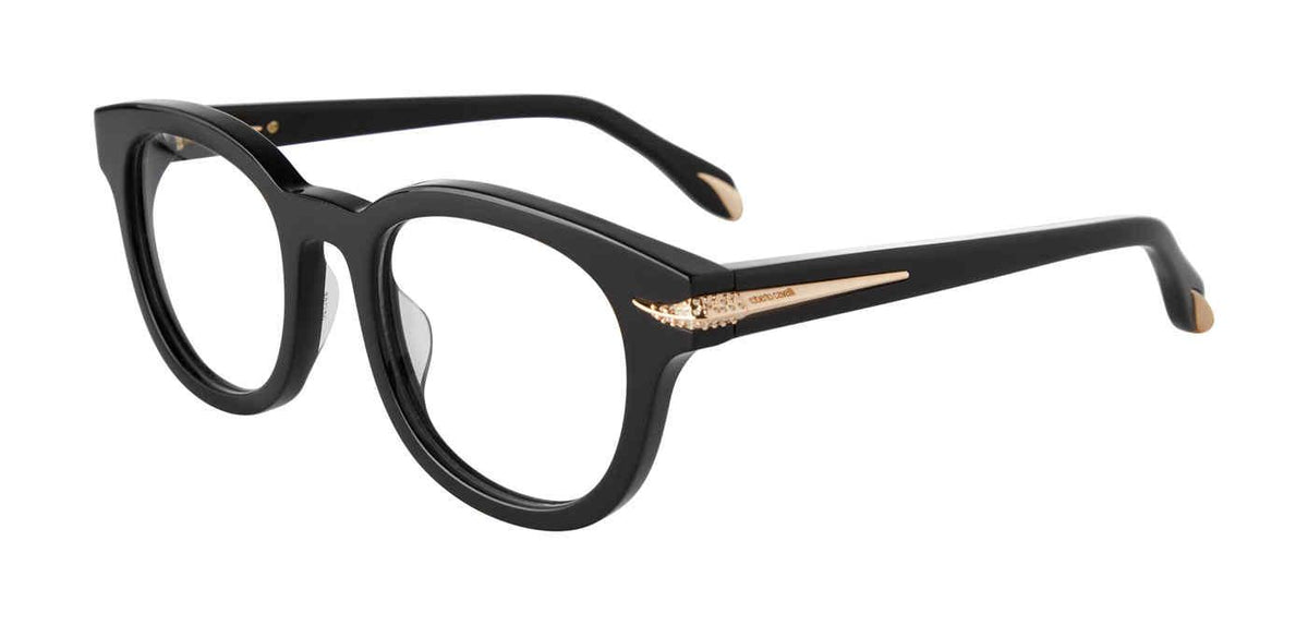 Roberto Cavalli VRC044S Eyeglasses Black Acetate Round Opticontacts.com -- Roberto Cavalli VRC044S main image 4