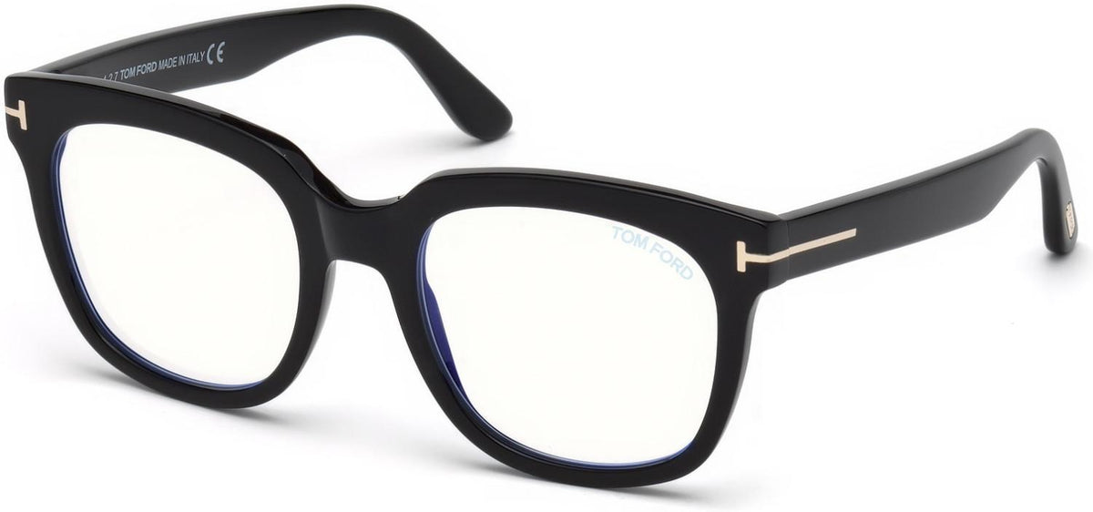 Lunettes De Vue Tom Ford FT 5757-B – Noir Brillant, Verres Filtrants Bleu – Homme – 52 Mm