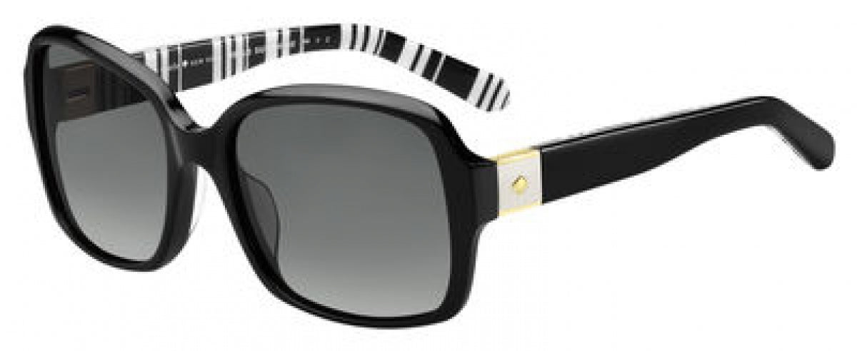Kate Spade Annora Polarized Sunglasses Black Cream Rectangle ANNORA/P/S QOP RA Kate Spade Annora Sunglasses main image 4