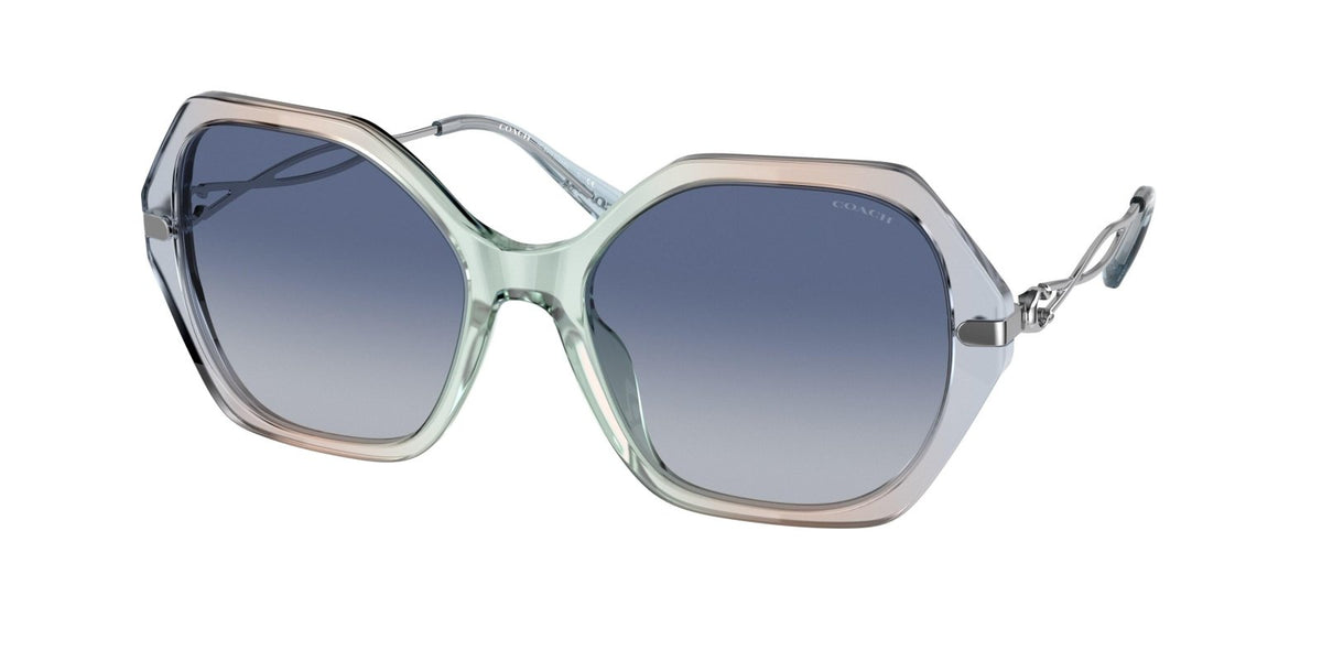 Coach HC 8315 Sunglasses Gradient Transparent Violet Geometric Butterfly C3445 COACH HC 8315 C3445 56418H Gradient Transparent Violet  main image 3