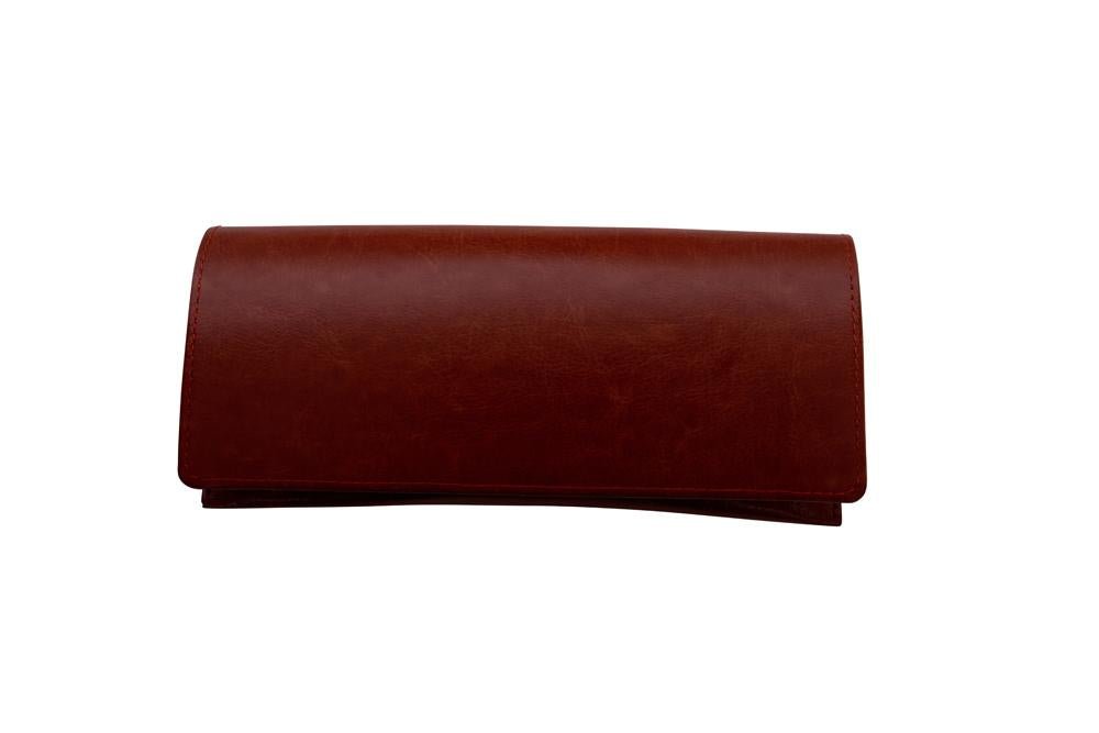 Eyeglass Case with Magnetic Closure - Executive Magnetic Eyewear Semi Hard Pouch � Protective Sunglasses Storage Case X-Large - Brown - designeroptics.com