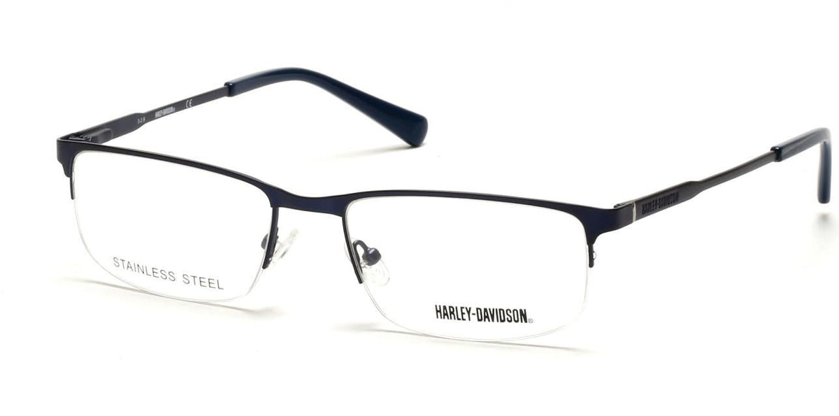 Harley Davidson Frame only with  Hard Shell Eyeglass Case in Dark blue. Harley Davidson Men main image 4
