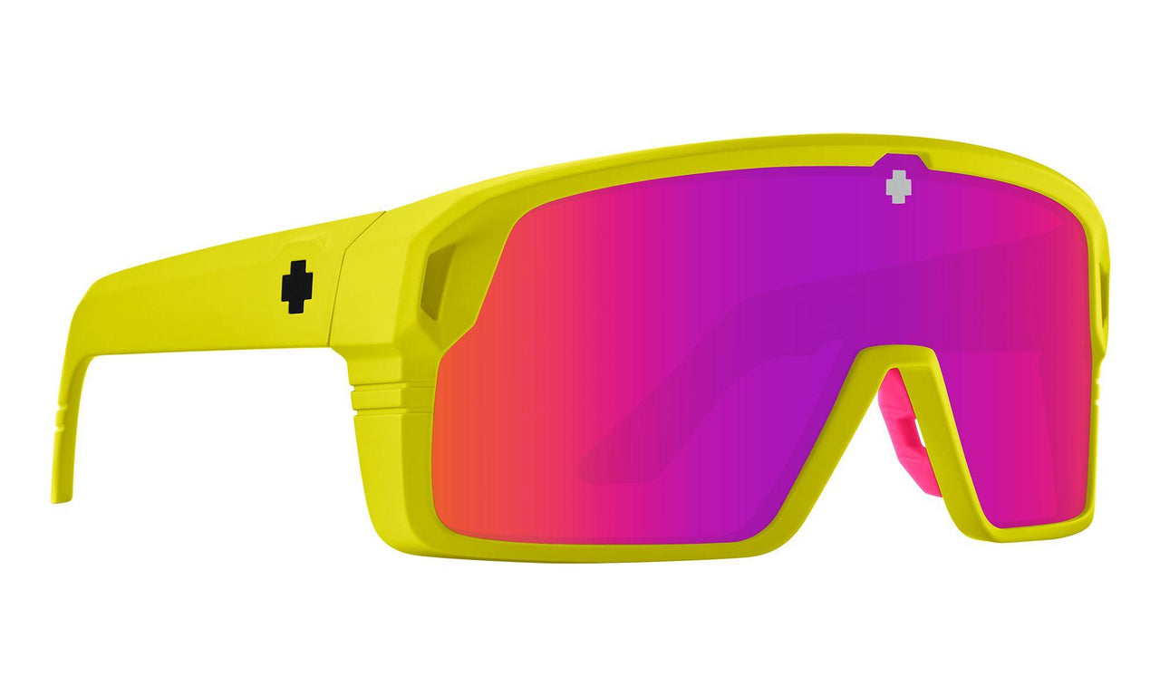 0000152 - Matte Neon Yellow - Happy Gray Green with Pink Spectra Mirror