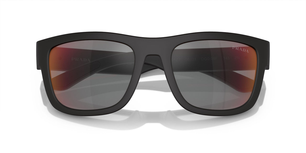 DG008F - Black - Dark Grey Mirror Blue/red