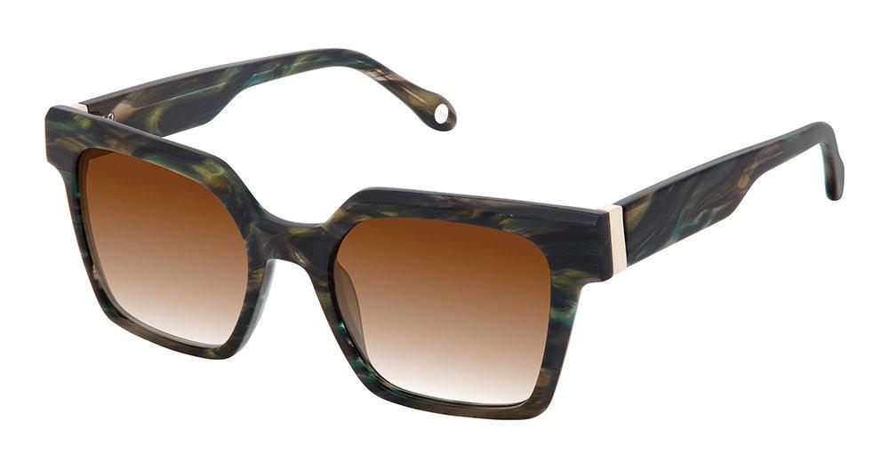 FYSH 2100 Dark Green Square Women\'s Sunglasses - FYSH Brand F-2100 Sunglasses - Fysh UK Authorized Retailer | coolframes  main image 4