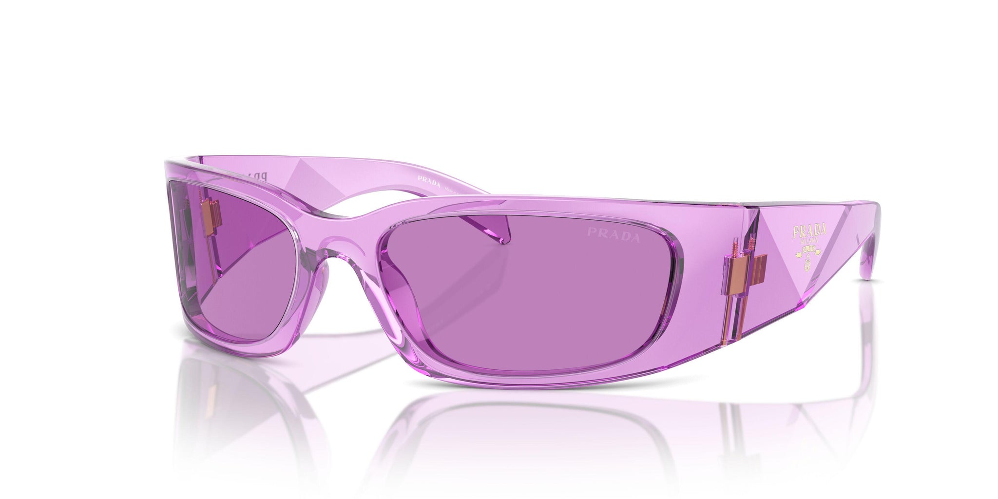 Prada Violet Designer perscription glasses Prada PR A01SF 14O50B Sunglasses Havana/Violet Mirror/Silver  main image 4