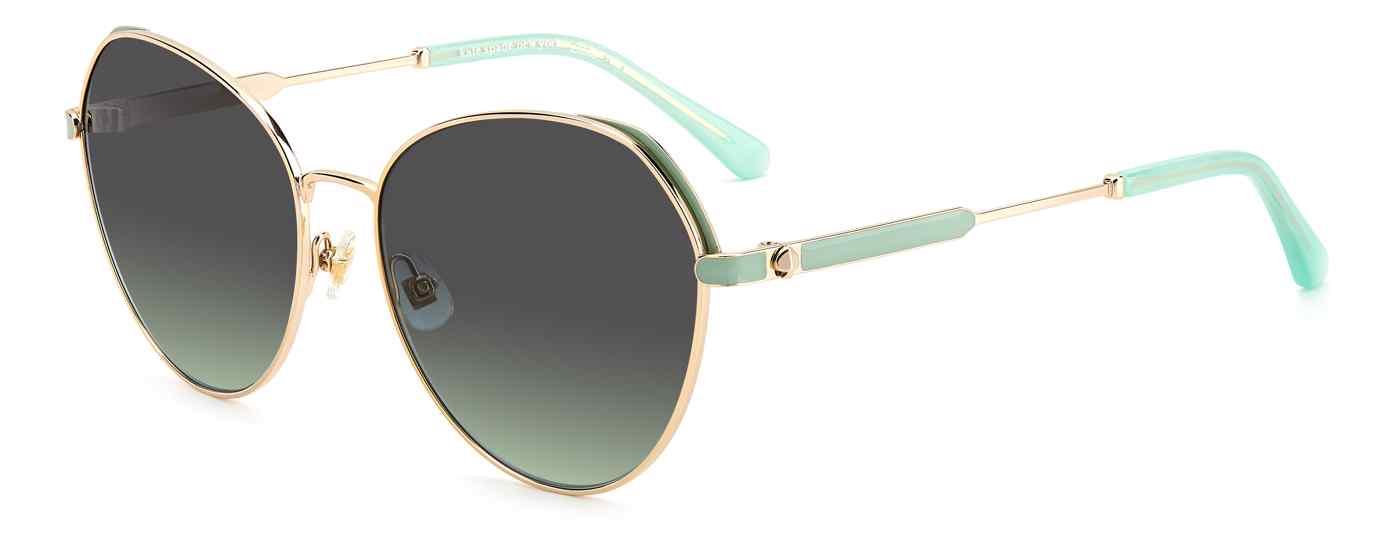 Kate Spade Green and Gold Round Octavia Sunglasses Brand New In Case Kate Spade OCTAVIA Sunglasses main image 4