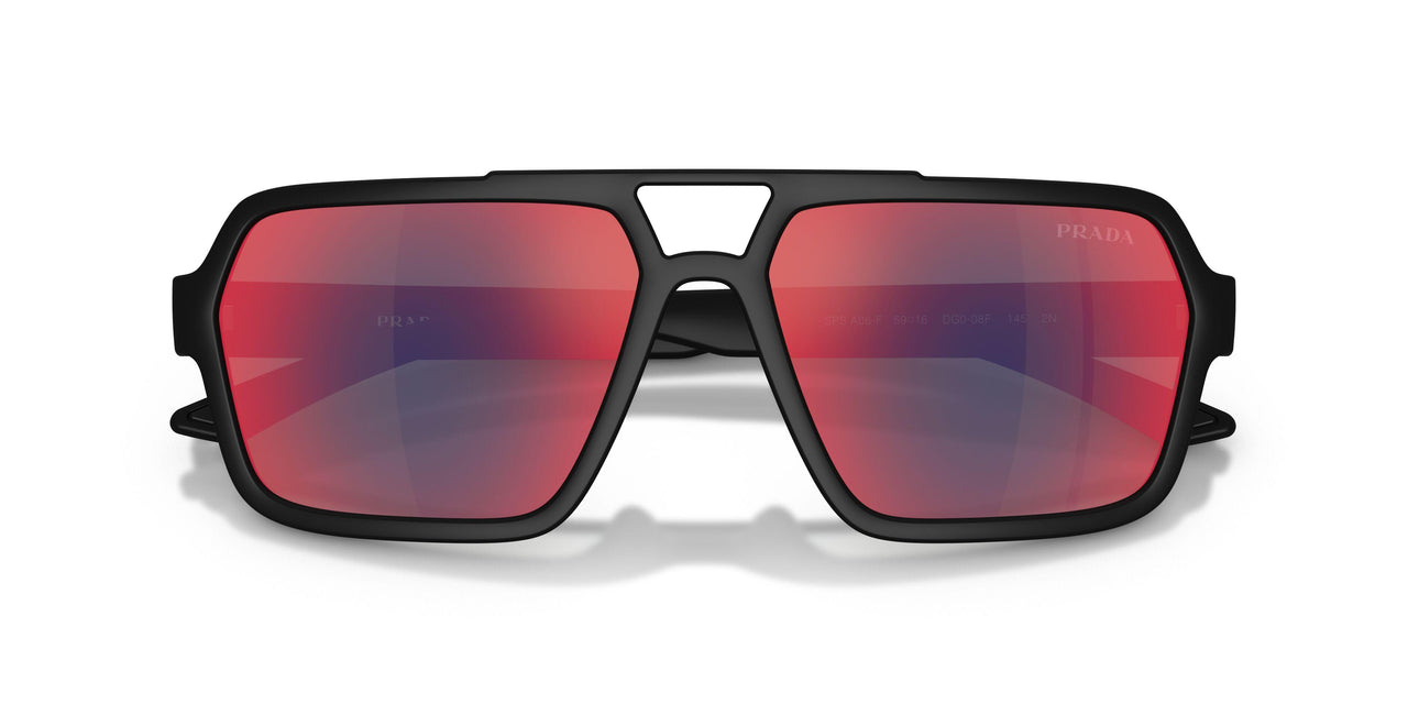 DG008F - Black - Dark Grey Mirror Blue/red