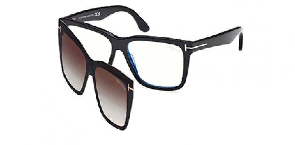 Tom FordFT6069-B,   Dark Havana/Clear/Blue-Light Block Lens, Size54X14X140. Amazon.com: Tom Ford Eyeglasses FT 6069 -B 052 Dark Havana  main image 4