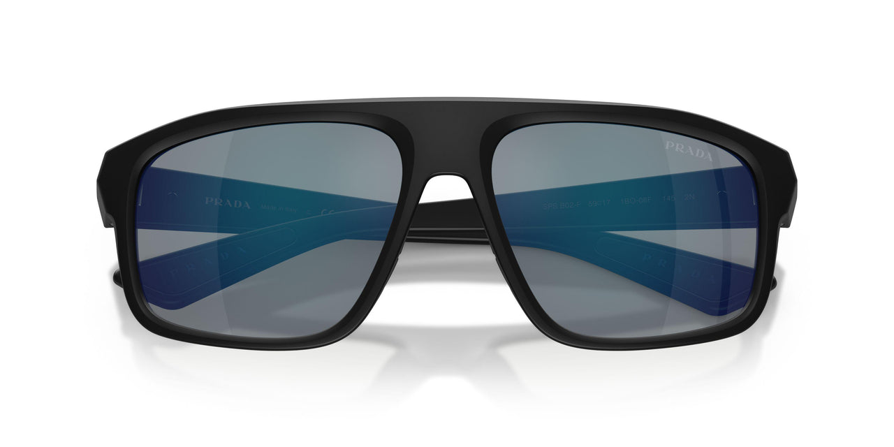 1BO08F - Black - Dark Grey Mirror Blue/red