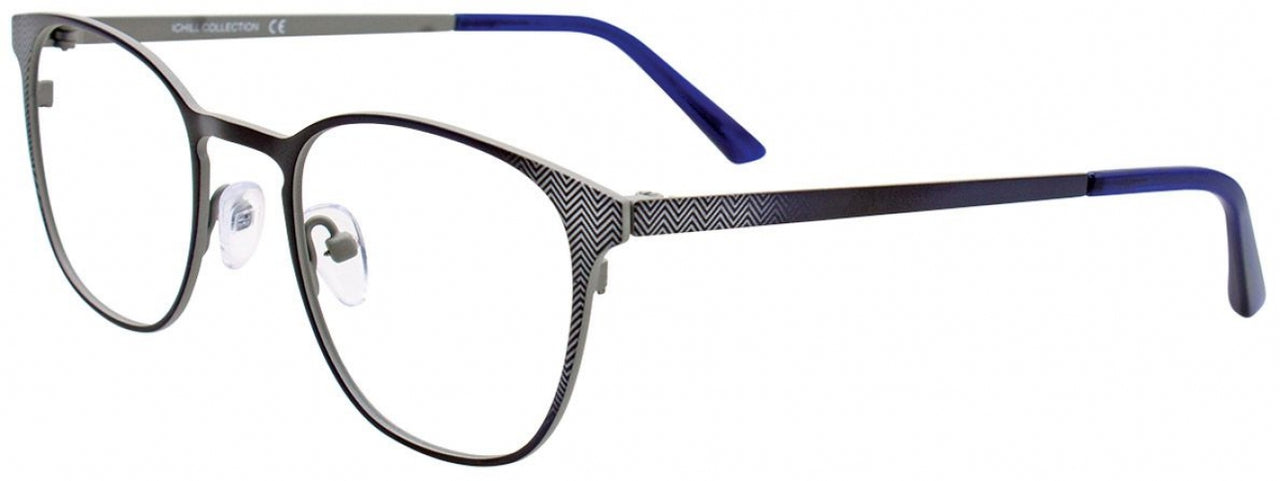 50 - Shiny Blue Marbled & Silver & Light Grey