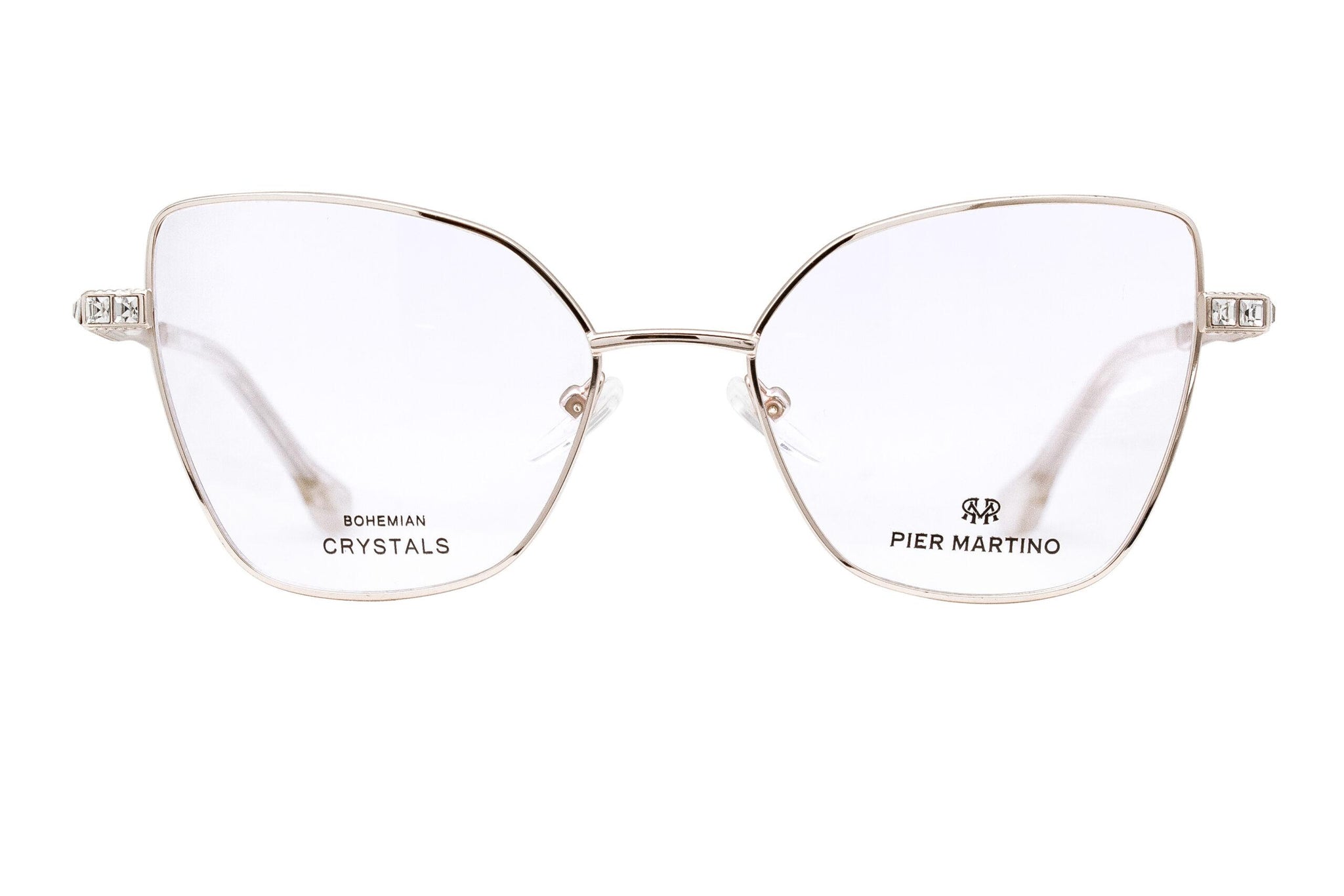 Pier Martino Silver Metal Butterfly Sunglasses Black temples/inset crystals Official Site | Pier Martino Eyeglasses main image 3