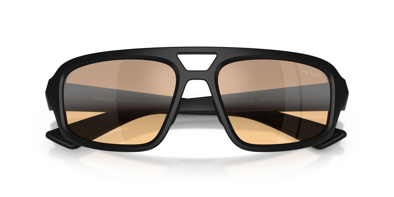 1BO40Z - Black - Orange Mirror Silver Gradient