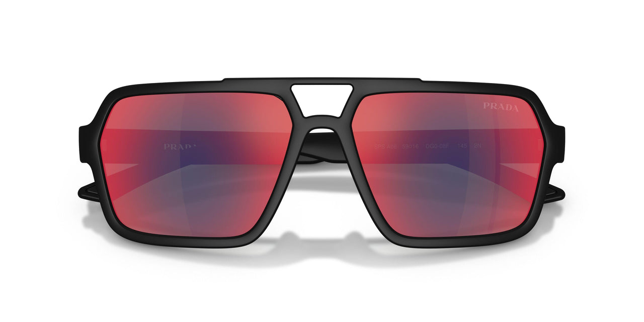 DG008F - Black - Dark Grey Mirror Blue/red