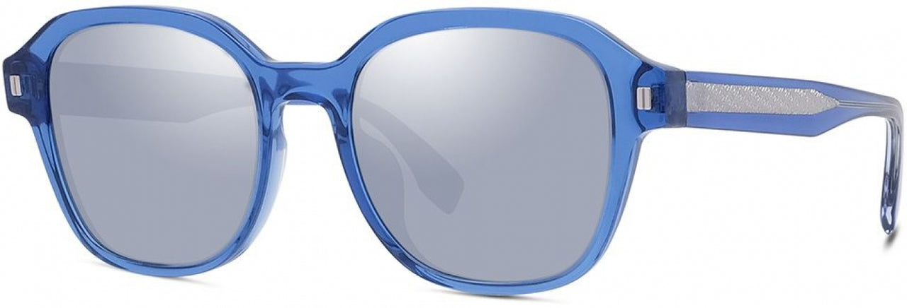 90X - Shiny Transparent Blue - Dark Blue with Silver Flash