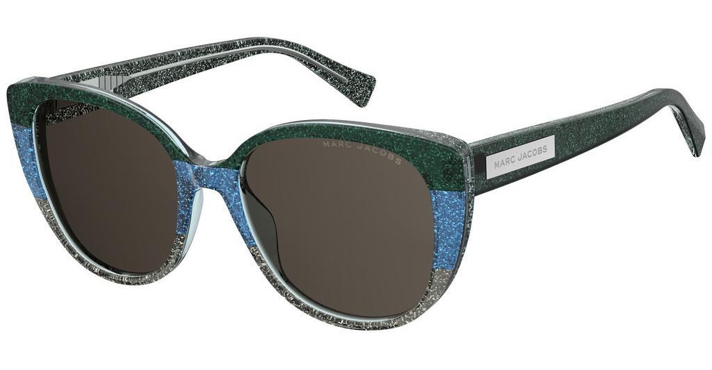 0STX-IR - Green Blush Glitter - Gray Blue