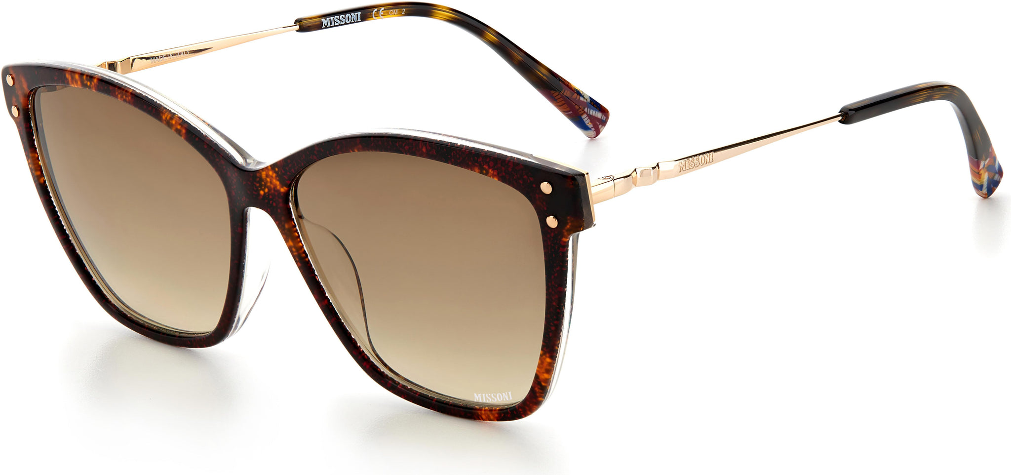 Missoni MIS 0003/S 0RNL HA Sunglasses Havana Butterfly Frame, Brown Lenses Missoni Mis0003 Sunglasses main image 3