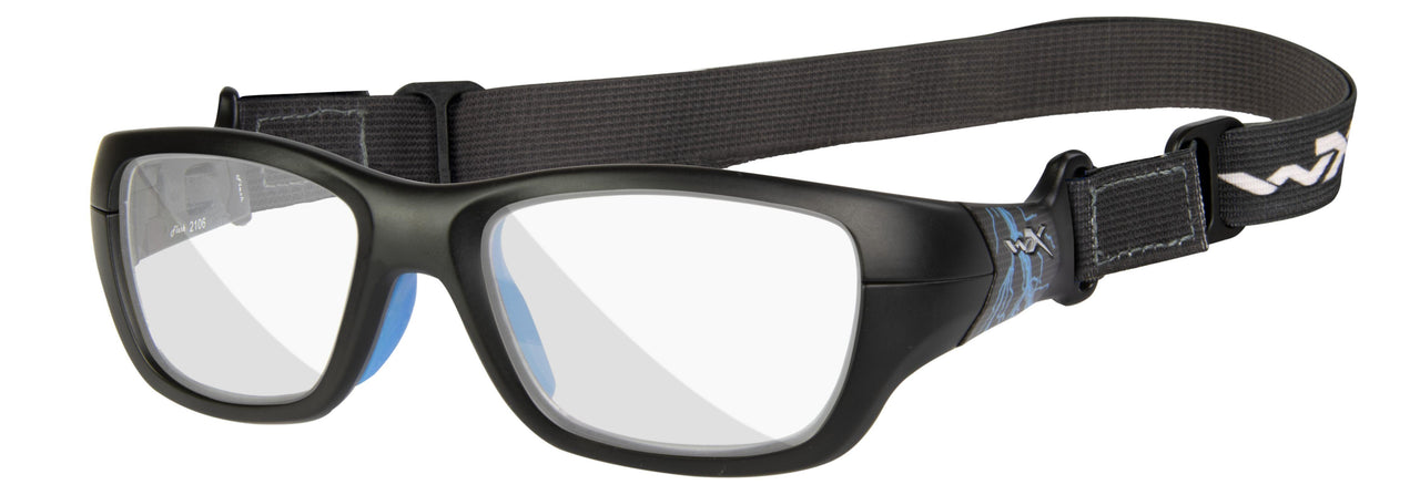 YFFLA04T Matte Black W Lightning / Electric Blue Temples