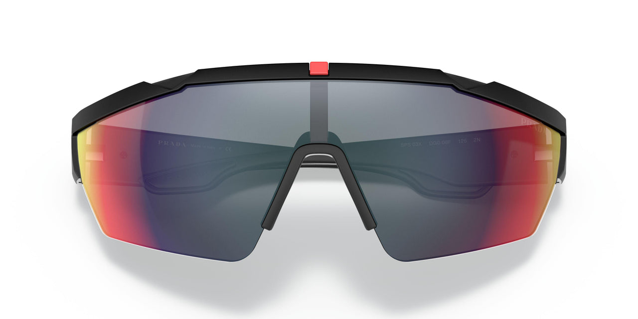DG008F - Black - Dark Grey Mirror Blue/red
