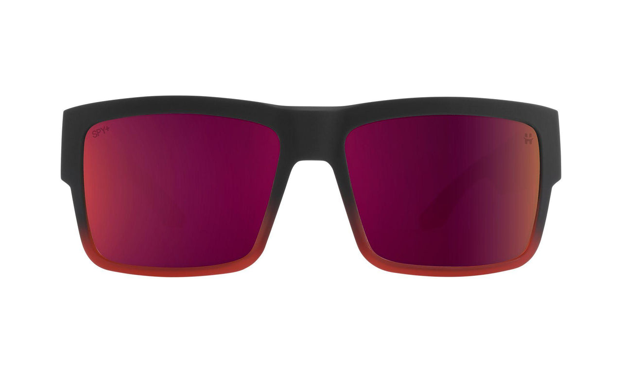 0000129 - Soft Matte Black Red Plum Fade - Happy Bronze with Red Plum Mirror