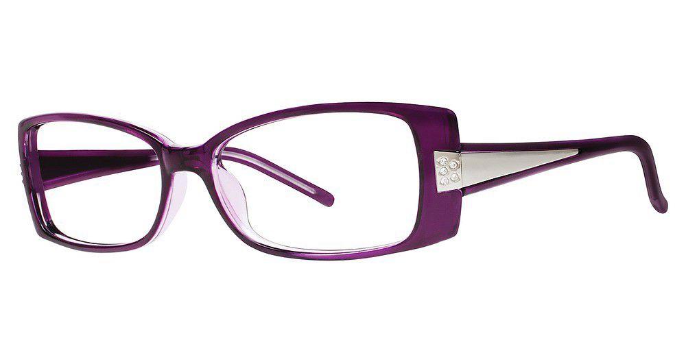 Genevieve Swagger Plastic Eyeglasses wine crystal