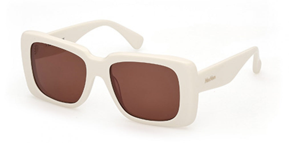 Max Mara Glimpse3 White Rectangular Sunglasses MM0091 Ivory Brown Gradient MaxMara Glimpse3 MM0091 01A - Sunglasses for Woman  main image 3