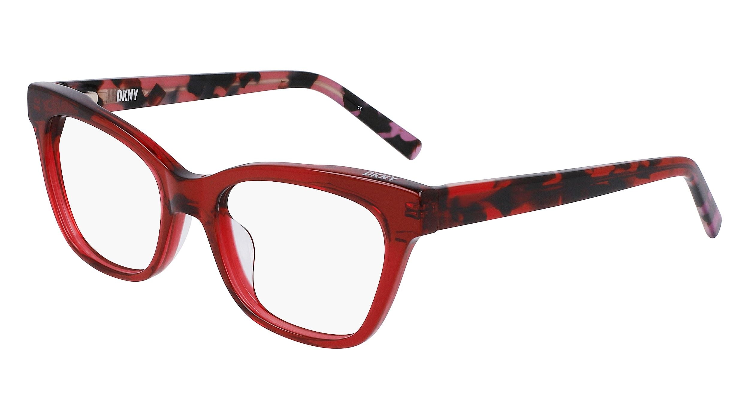 DKNY DK5057 010 Eyeglasses - Black Havana/Plum 53mm Cat Eye Frame DK7010 Eyeglasses - DKNY Authorized Retailer | coolframes  main image 4