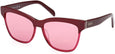 69S - Bilayer Shiny Black Transparent Gray, Shiny Black - Pink Lenses