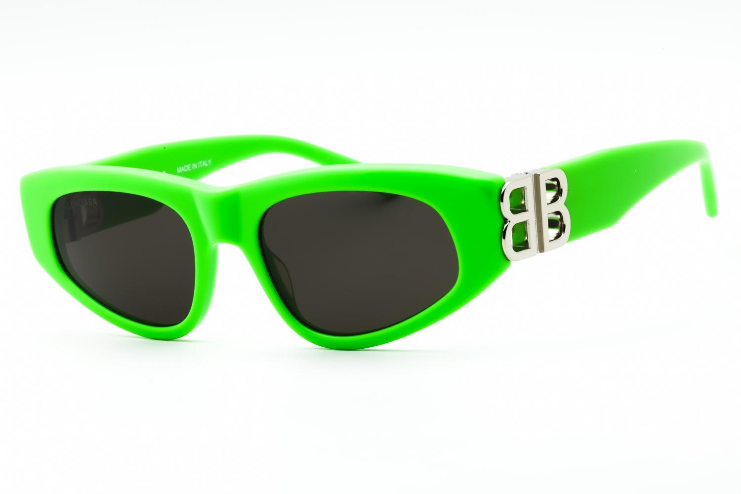 Balenciaga sunglasses neon green Balenciaga // Neon Green & Silver BB0096S Rectangular  main image 2