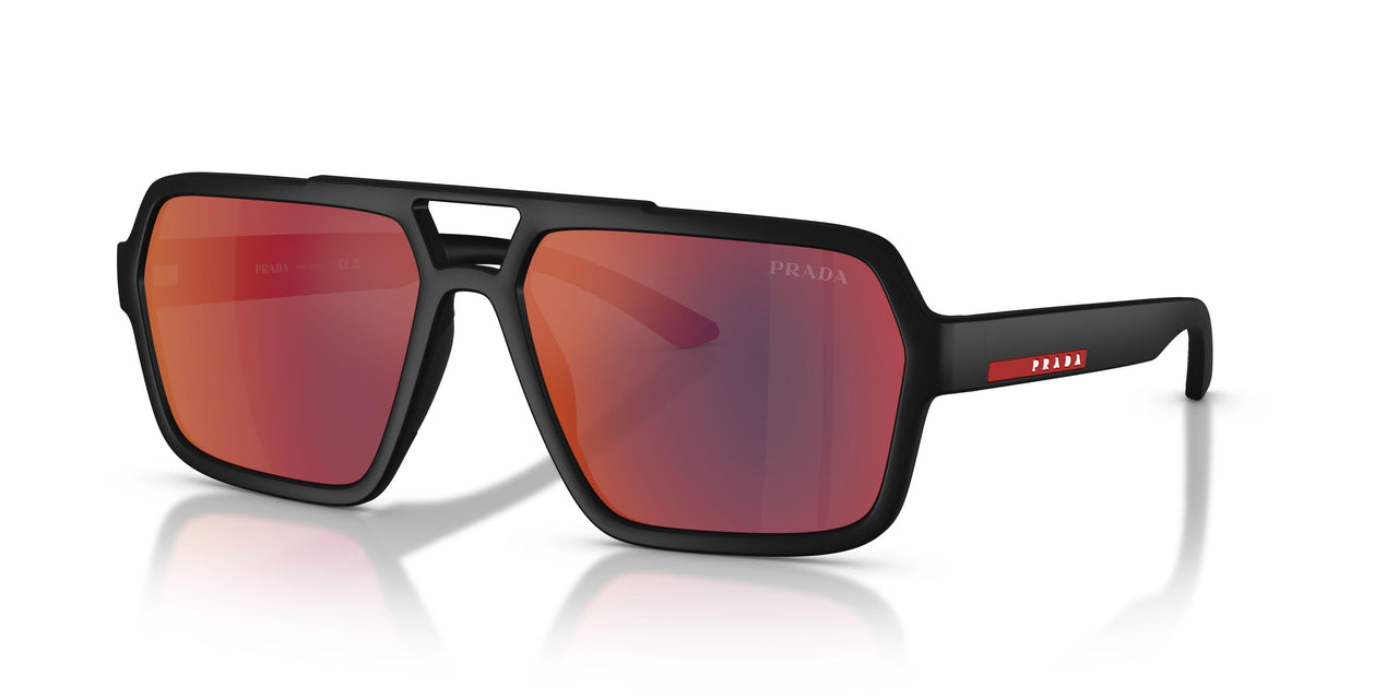 DG008F - Black - Dark Grey Mirror Blue/red