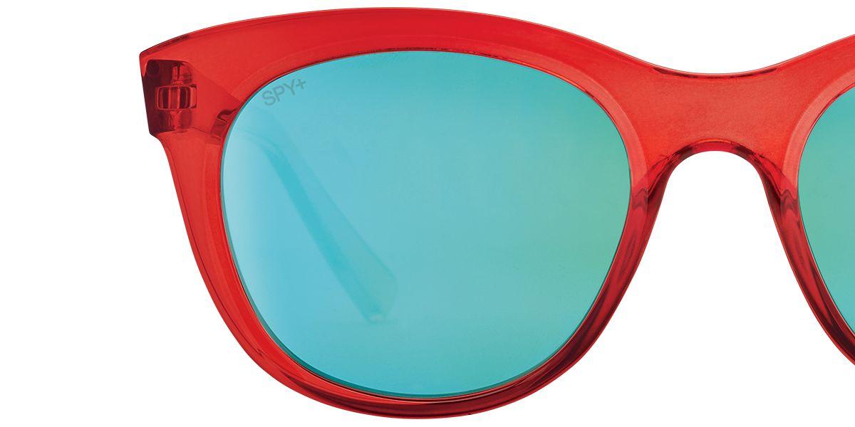 0000123 - Translucent Red - Bronze with Light Blue spectra Mirror