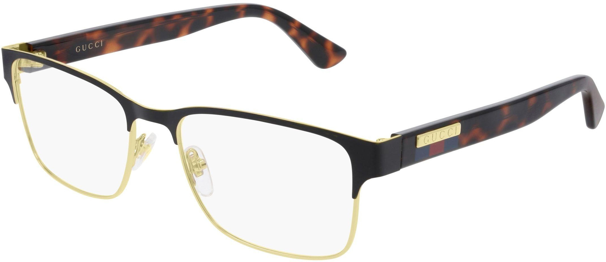 メガネ Gucci Eyewear GG0750O 001 Square Black Silver l Frame Gucci GG0750O Eyeglasses | FramesDirect.com