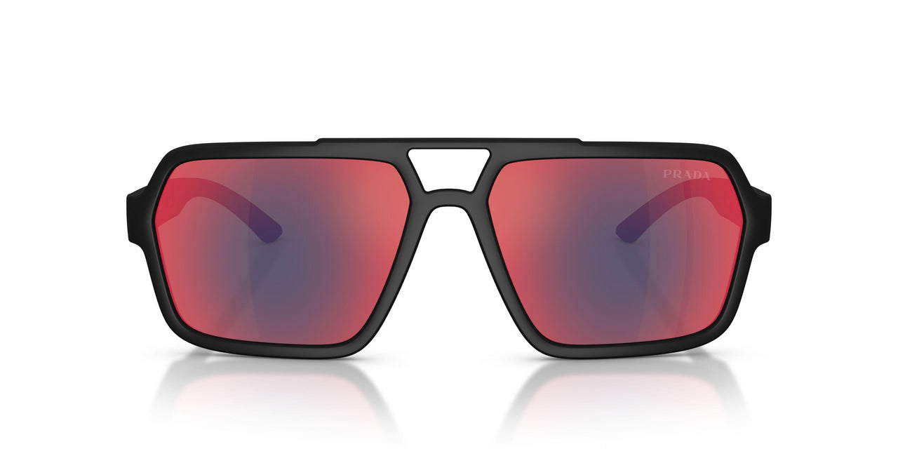 DG008F - Black - Dark Grey Mirror Blue/red