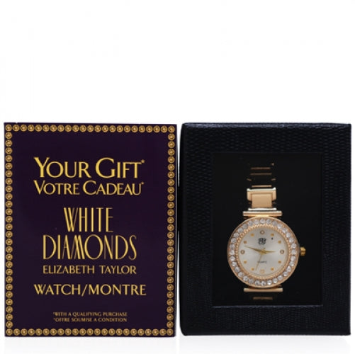 Elizabeth Taylor White Diamonds Ladies Watch In Hard Display Box