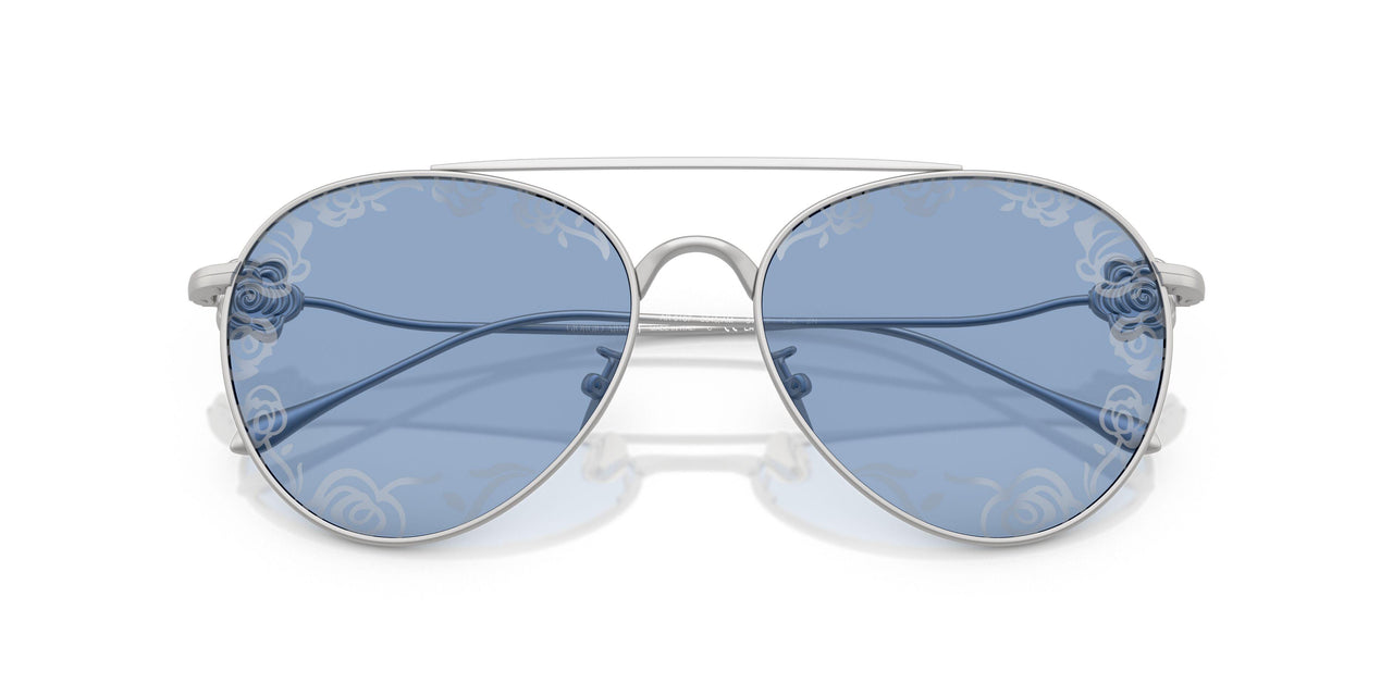 3045AM - Silver - Light Blue Tampo Flower Silver