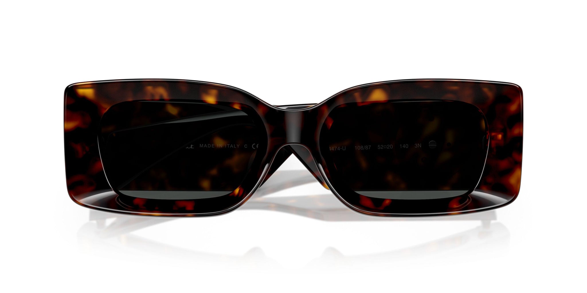 Versace Mod 4474-U 108/87 Havana Dark Grey  Sunglasses 4474 U Authentic New NWT Versace Men Havana Classic Square w/ Greca Temples  main image 4