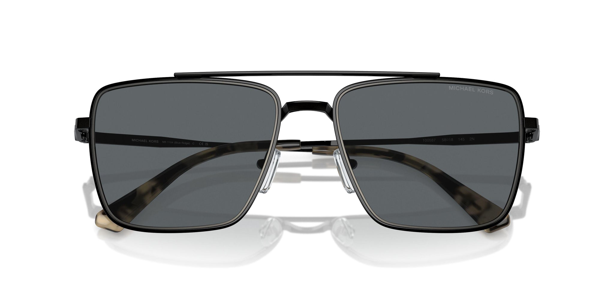 Michael Kors Blue Ridge Sunglasses in Black Michael Kors Blue MK1154 100587 Shiny Black Sunglasses for  main image 4
