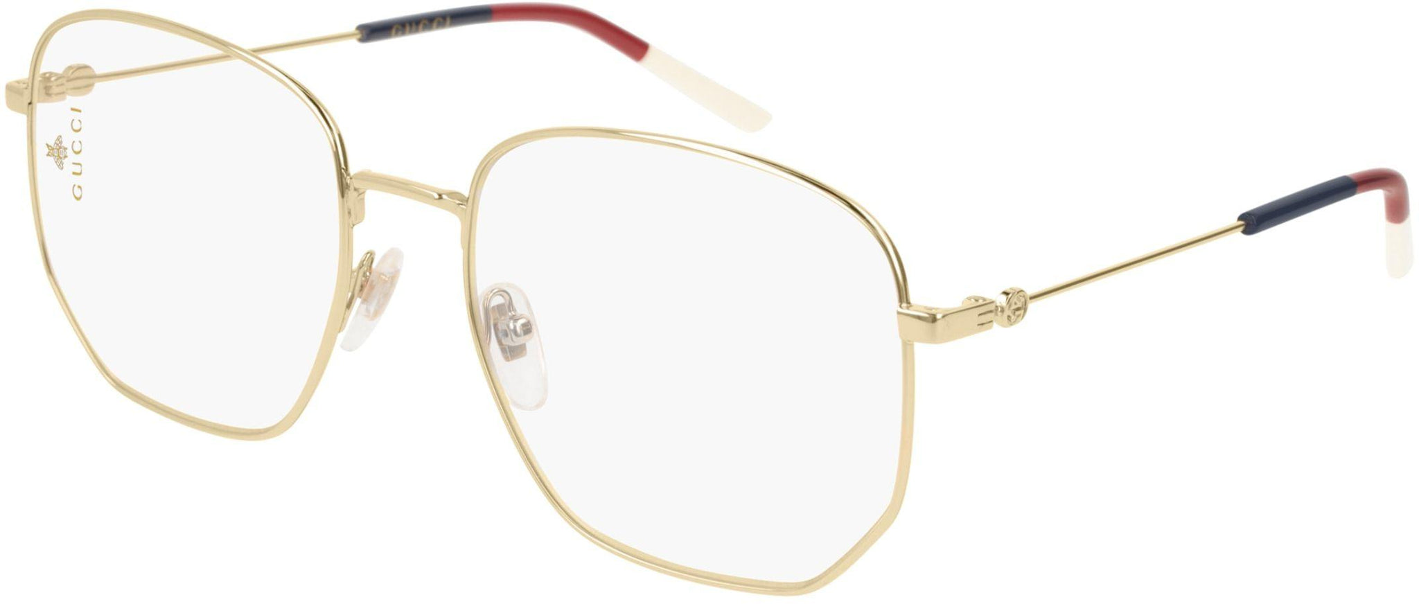 メガネ GUCCI Gucci - GG0396O - 003 gold gold transparent Gucci GG0396O Eyeglasses | LensCrafters