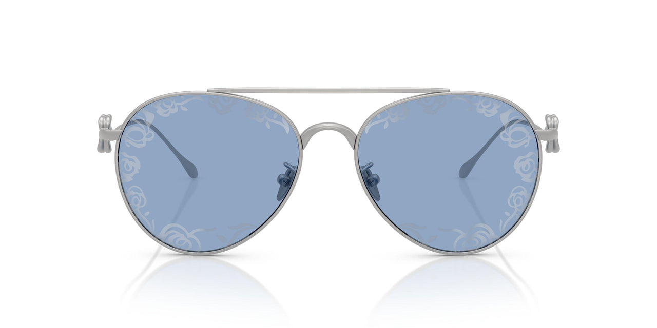 3045AM - Silver - Light Blue Tampo Flower Silver