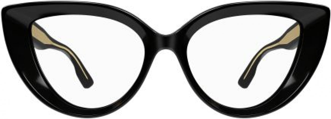 メガネ GUCCI Gucci - GG1530O - 001 BLACK BLACK TRANSPARE Gucci GG1530O 001 Eyeglasses Shiny Black - eye-oo.com