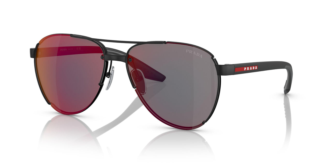 1BO08F - Black - Dark Grey Mirror Blue/red