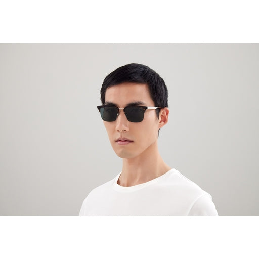 サングラス Gucci Sunglasses GG1226S 001 Half-Rim Square Gucci GG1226S 001 Sunglasses Men's Black/Gold/Brown Lenses