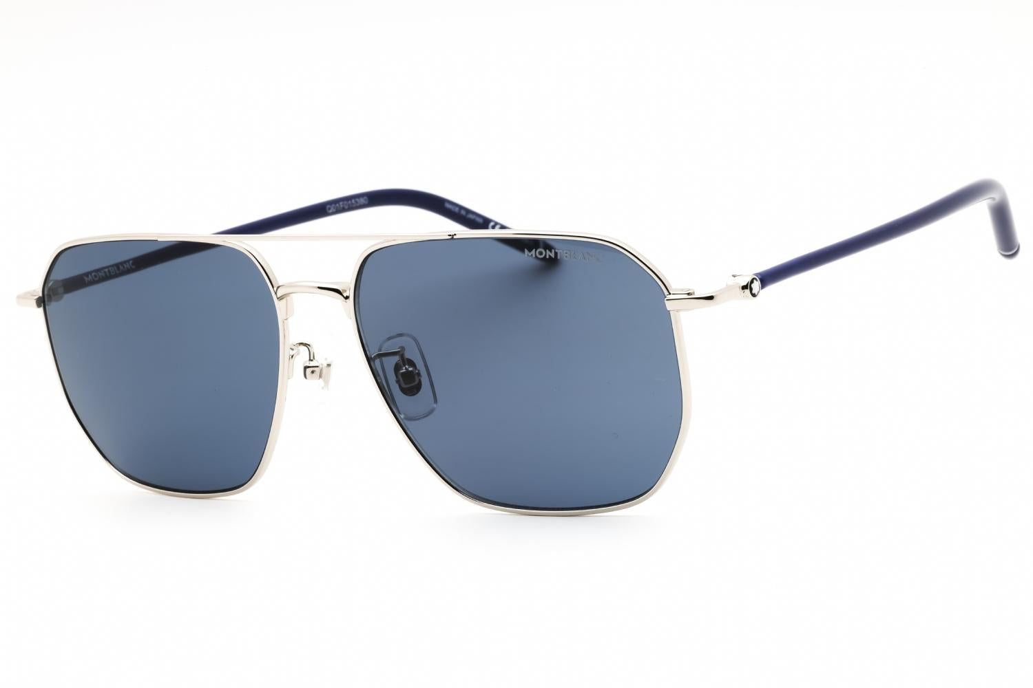 NEW MONTBLANC SUNGLASSES SILVER BLUE UNISEX EYEWEAR MONTBLANC MB0367SA 004 Montblanc MB0367SA Sunglasses | OnlyLens.com main image 2