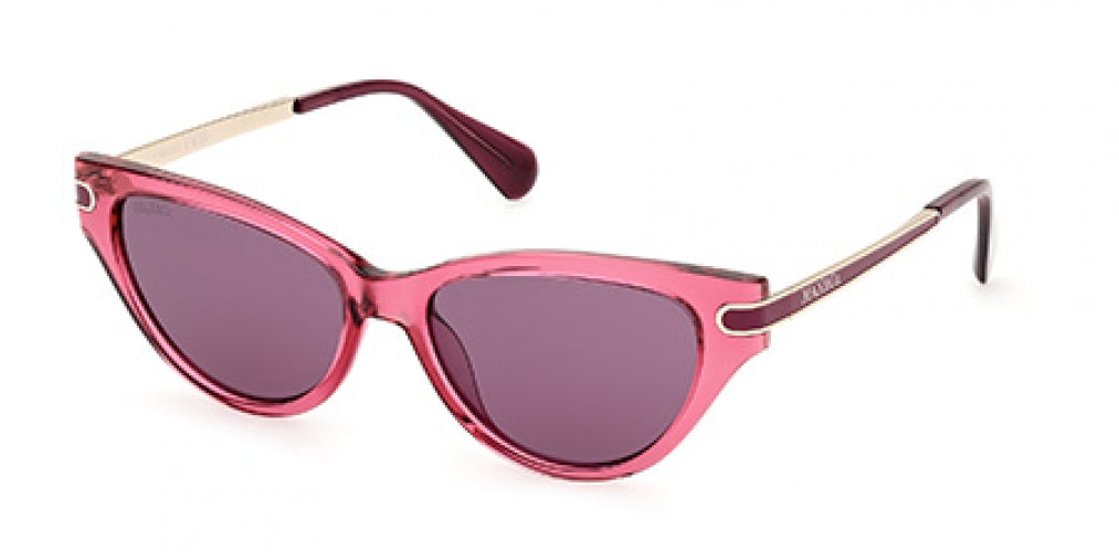 Max & Co. Black and White Striped Cat-Eye Sunglasses with Reddish-Pink Lens Chic Cat Eye Sunglasses | Polarized | UV400 Safety  main image 4