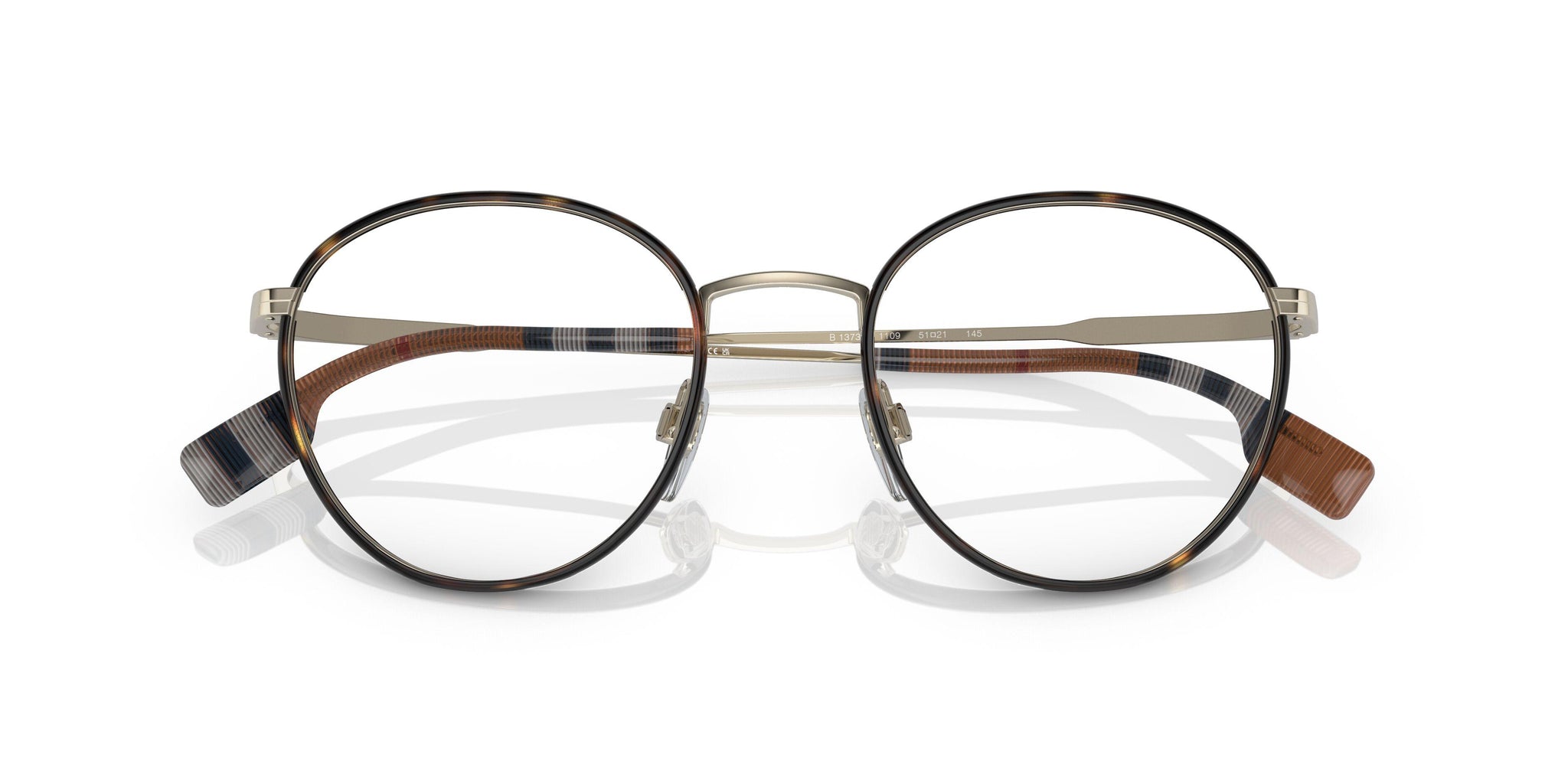 Burberry 新品3点セット110 Amazon.com: BURBERRY Eyeglasses BE 1373 1109 Hugo Light Gold/Dark